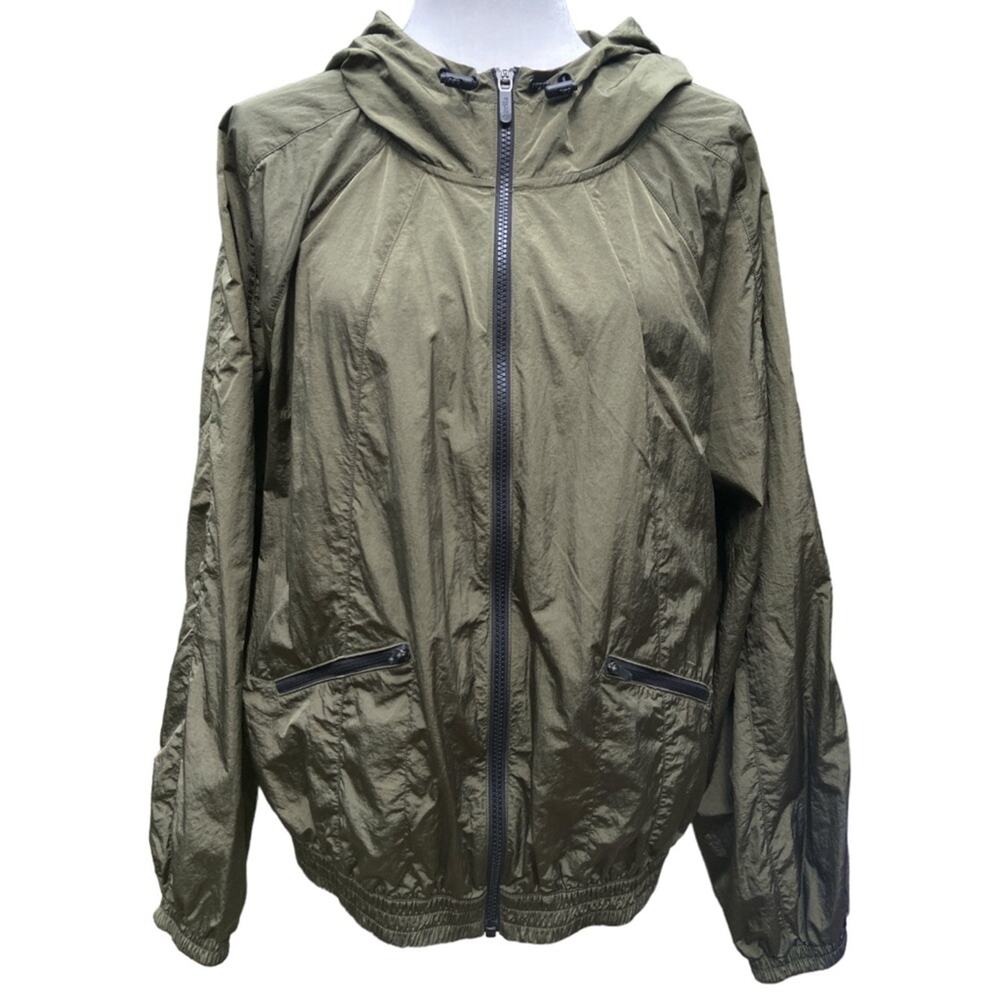 Zella Runyon Windbreaker Jacket in Olive Night‎ Green Women’s Plus 1X